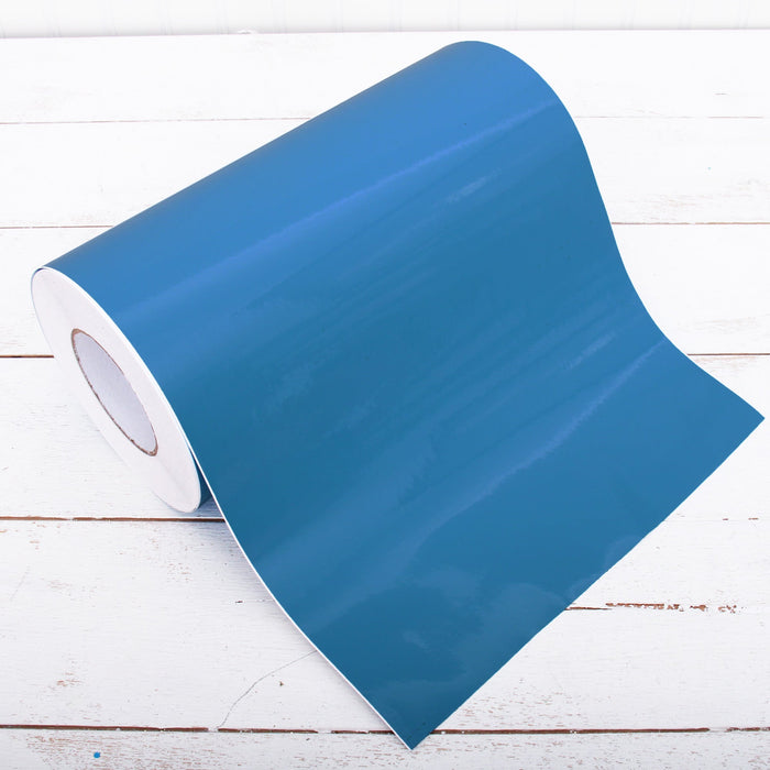 Permanent Vinyl Adhesive Bright Blue - Huge Roll - 12" Wide X 55 Yd Roll - Threadart.com