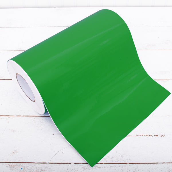 Permanent Vinyl Adhesive Bright Green - 12" Wide One Yard Roll - Threadart.com