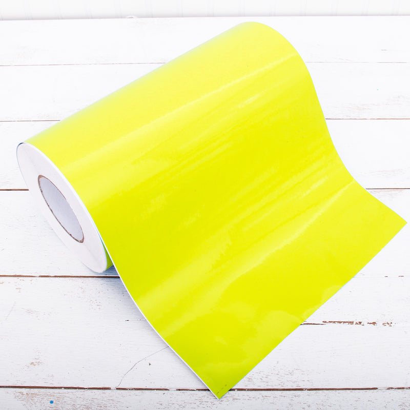 Permanent Vinyl Adhesive Yellow - 12" Wide One Yard Roll - Threadart.com