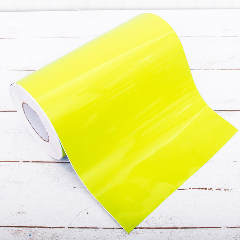 Permanent Vinyl Adhesive Yellow - Huge Roll - 12" Wide X 55 Yd Roll - Threadart.com