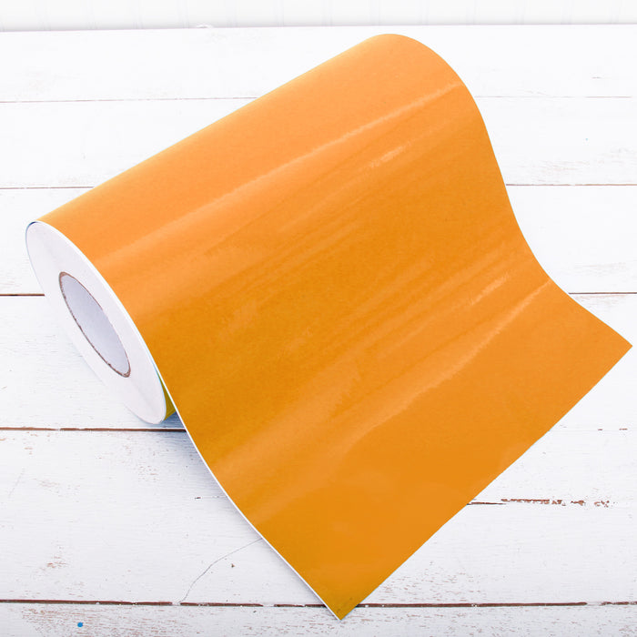 Permanent Vinyl Adhesive Orange-Yellow - 12" Wide Roll Cut By The Yard - Threadart.com