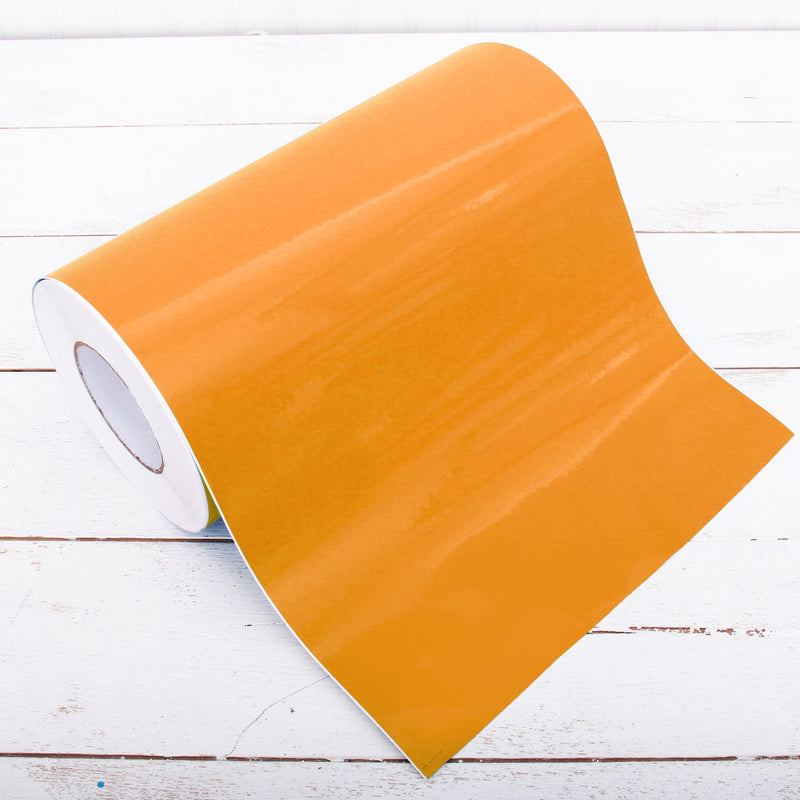 Permanent Vinyl Adhesive Orange-Yellow - Huge Roll - 12" Wide X 55 Yd Roll - Threadart.com