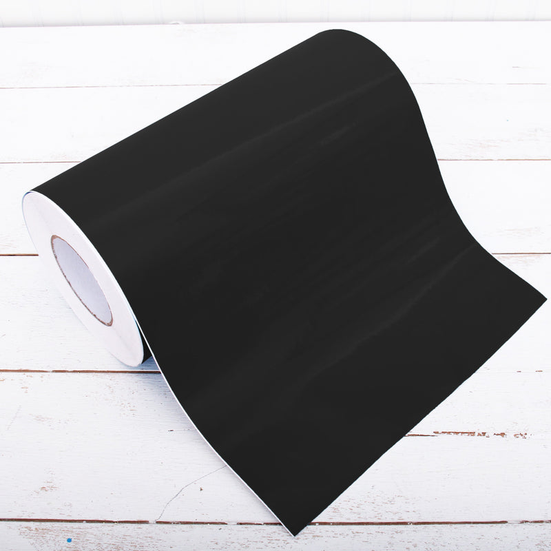 Permanent Vinyl Adhesive Black - Huge Roll - 12" Wide x 55 Yd Roll - Threadart.com