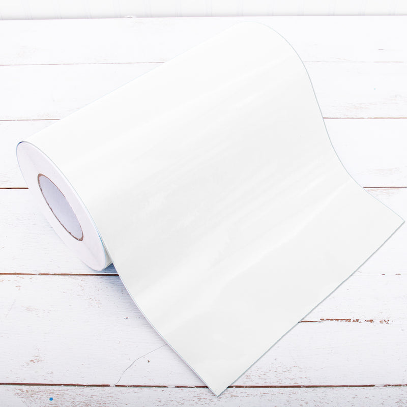 Permanent Vinyl Adhesive White - 12" Wide One Yard Roll - Threadart.com