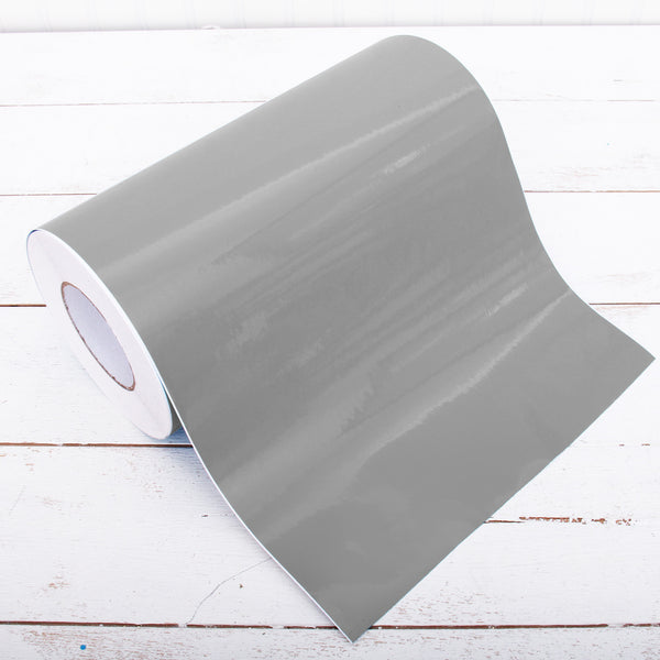 Permanent Vinyl Adhesive Silver Grey - 12" Wide One Yard Roll - Threadart.com