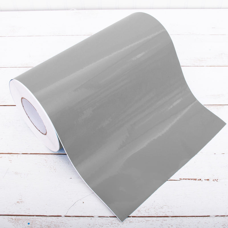 Permanent Vinyl Adhesive Silver Grey - Huge Roll - 12" Wide X 55 Yd Roll - Threadart.com