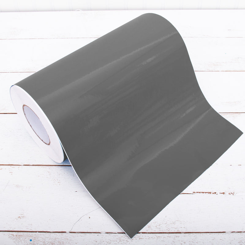Permanent Vinyl Adhesive Dark Grey - 12" Wide One Yard Roll - Threadart.com