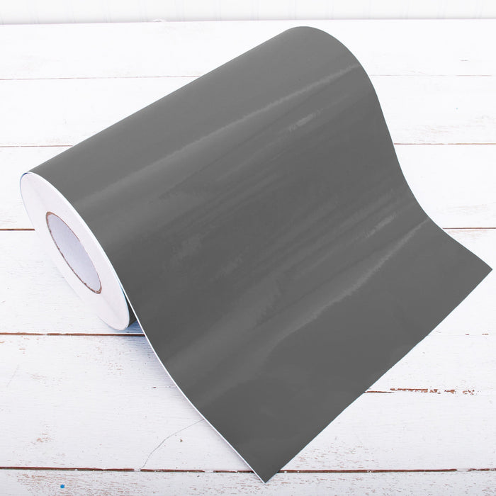 Permanent Vinyl Adhesive Dark Grey - Huge Roll - 12" Wide X 55 Yd Roll - Threadart.com