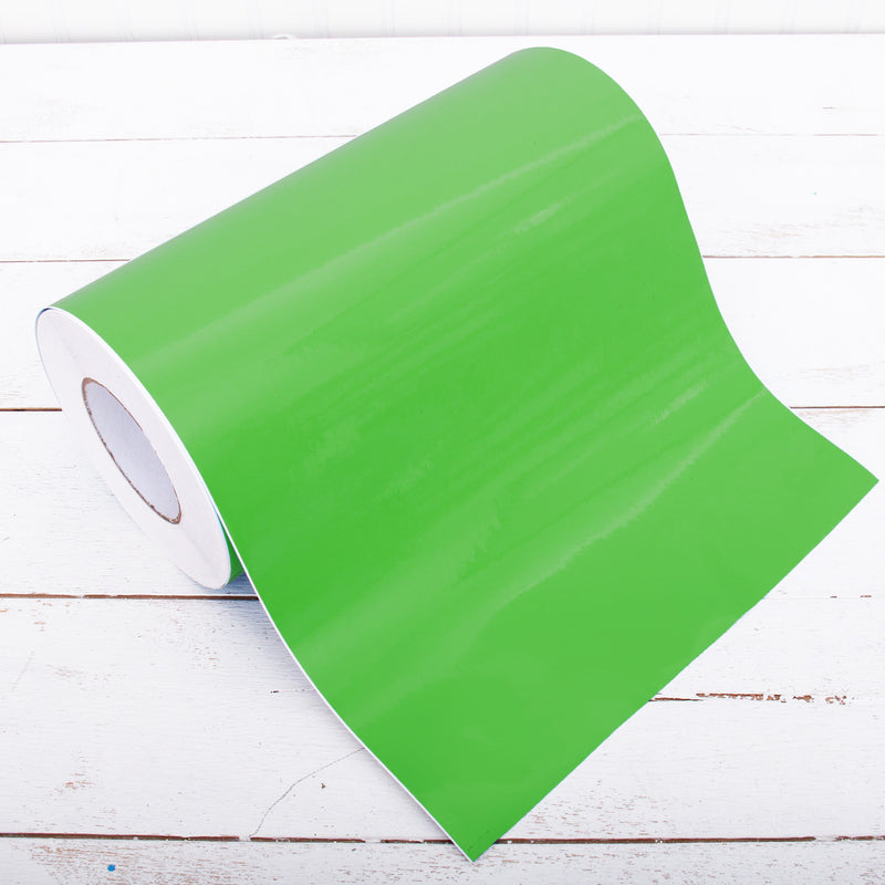 Permanent Vinyl Adhesive Lime Green - 12" Wide One Yard Roll - Threadart.com