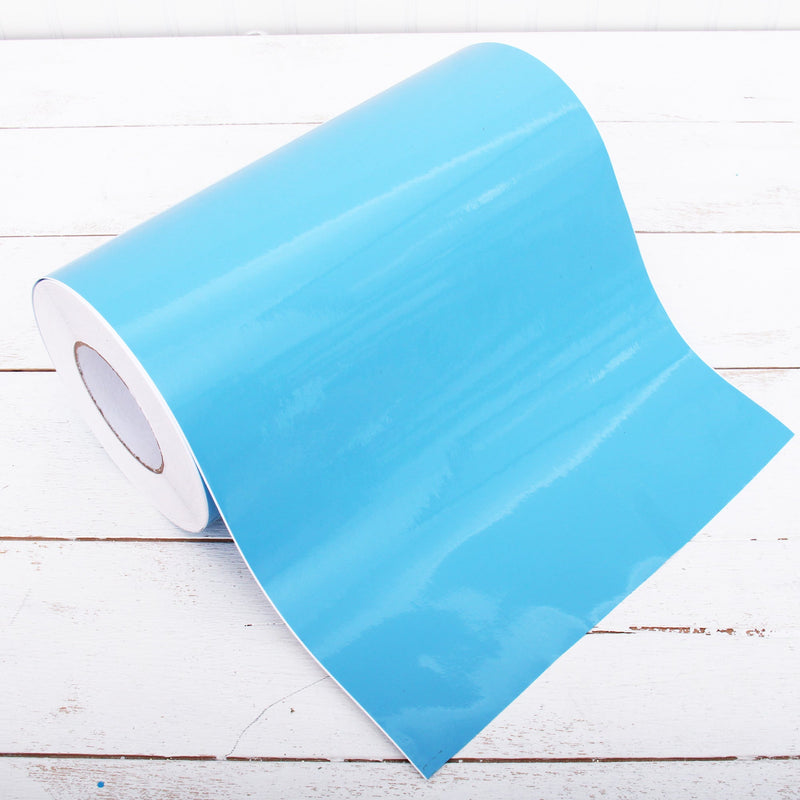 Permanent Vinyl Adhesive Ice Blue - Huge Roll - 12" Wide X 55 Yd Roll - Threadart.com