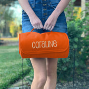 Personalized Fleece Travel Blanket - Embroidered Name or Monogram - Threadart.com