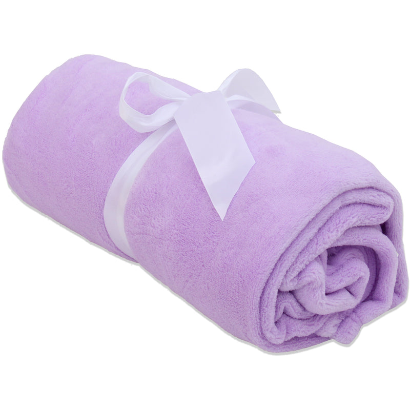 3 Pack of Plush Fleece Blanket - Lavender - Threadart.com