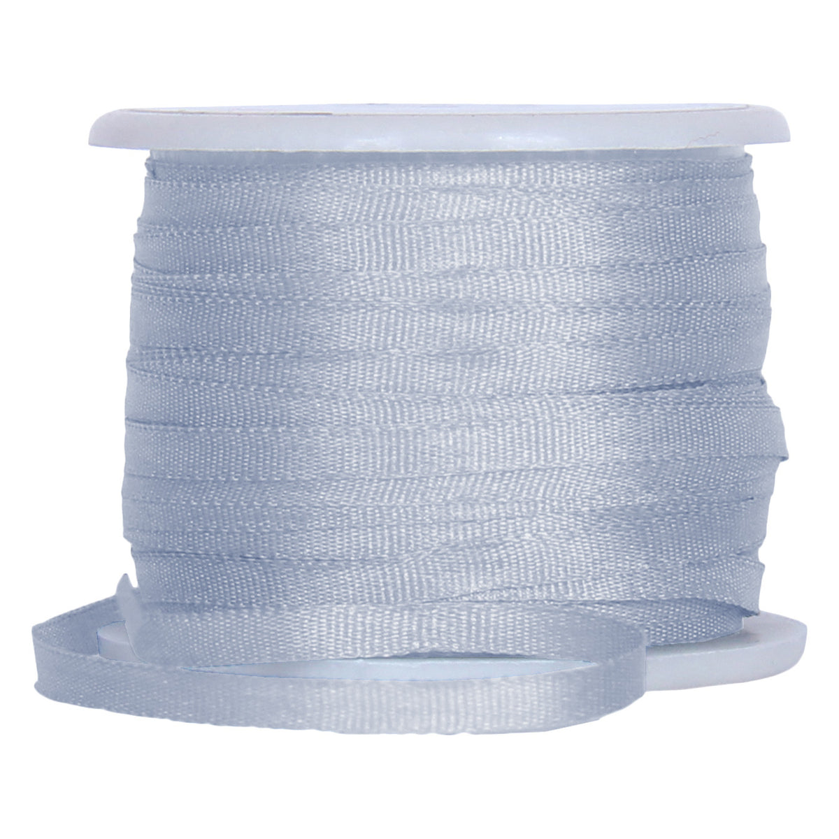 Silver Grey Silk Ribbon - 2mm 10 Meter Roll 100% Pure For Embroidery ...