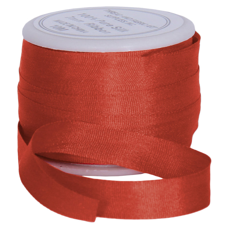 Silk Ribbon 7mm Auburn x 10 Meters No. 524 - Threadart.com