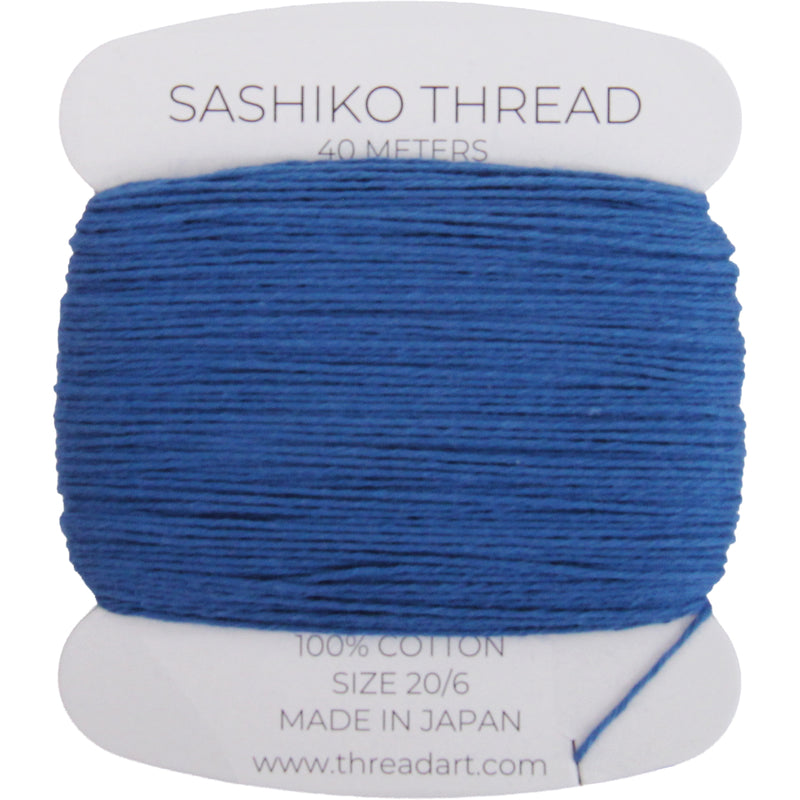 ThreadArt Sashiko Thread, 100% Cotton, Medium Size 20/6, Blue 110