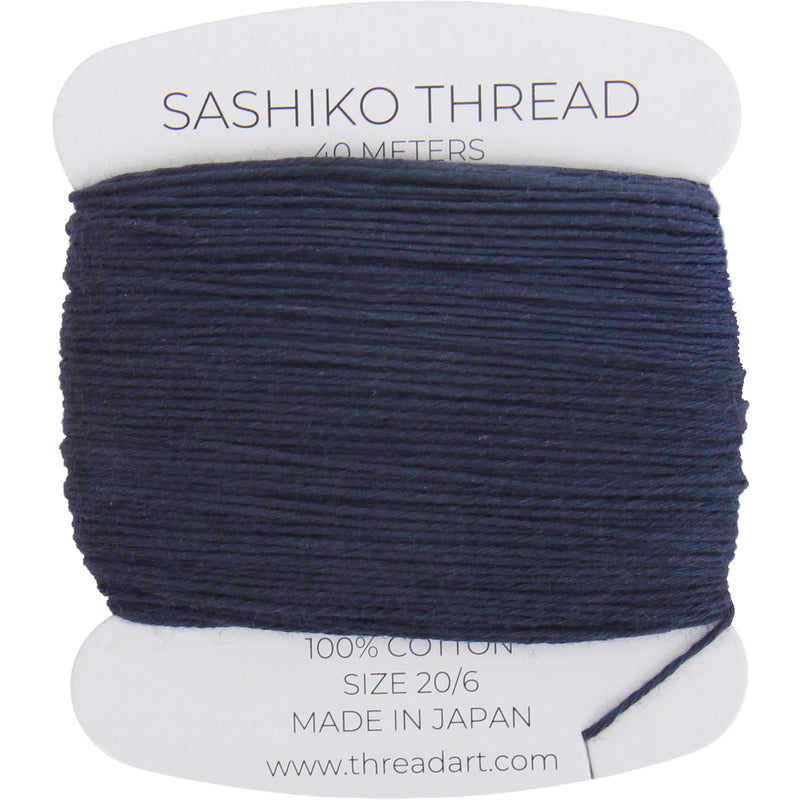ThreadArt Sashiko Thread, 100% Cotton, Medium Size 20/6, Navy 111