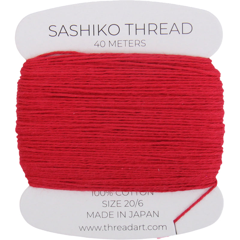 ThreadArt Sashiko Thread, 100% Cotton, Medium Size 20/6, Antique Red 112