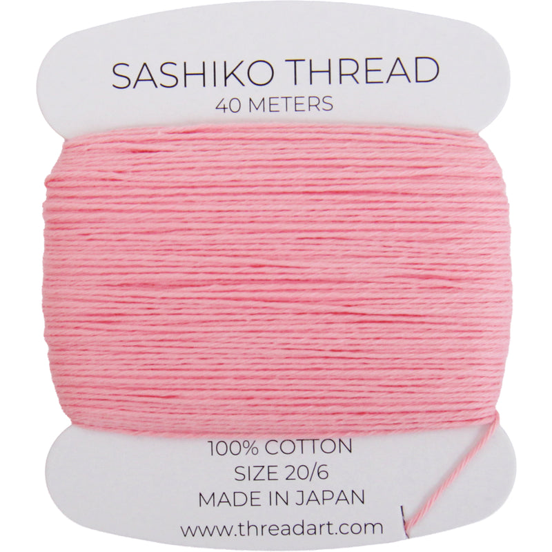 ThreadArt Sashiko Thread, 100% Cotton, Medium Size 20/6, Pink 114