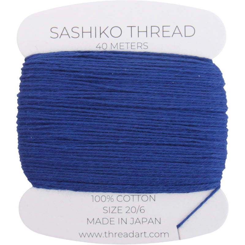 ThreadArt Sashiko Thread, 100% Cotton, Medium Size 20/6, Royal Blue 118