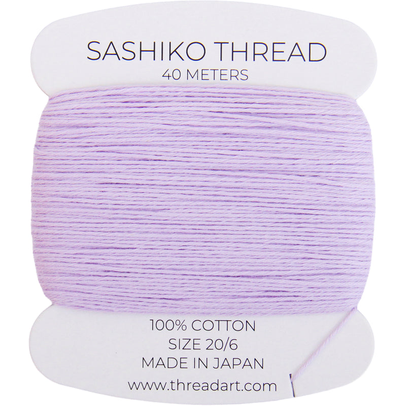 ThreadArt Sashiko Thread, 100% Cotton, Medium Size 20/6, Ice Lavender 121