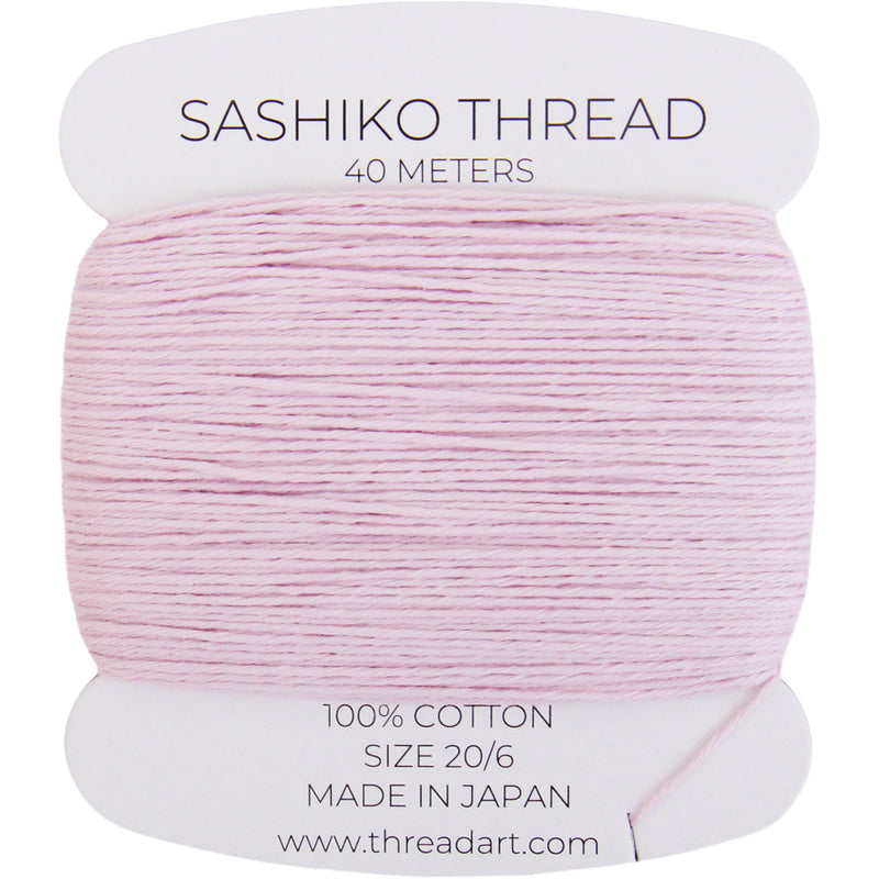 ThreadArt Sashiko Thread, 100% Cotton, Medium Size 20/6, Ice Pink 123
