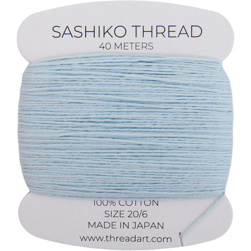 ThreadArt Sashiko Thread, 100% Cotton, Medium Size 20/6, Ice Blue 124