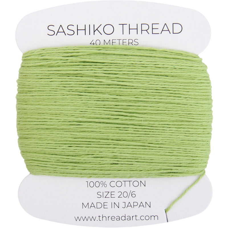 ThreadArt Sashiko Thread, 100% Cotton, Medium Size 20/6, Light Green 16