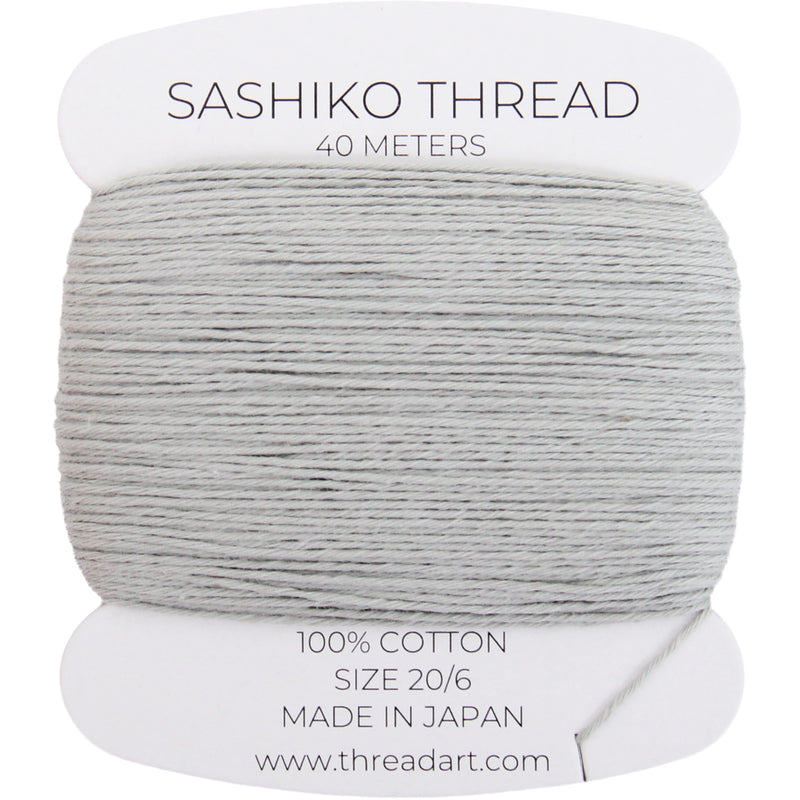 ThreadArt Sashiko Thread, 100% Cotton, Medium Size 20/6, Grey K2