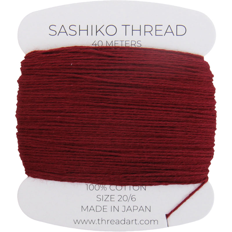 ThreadArt Sashiko Thread, 100% Cotton, Medium Size 20/6, Maroon K3
