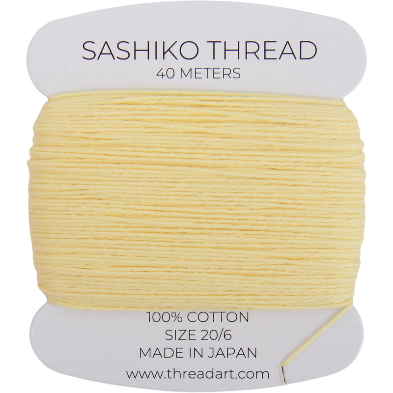 ThreadArt Sashiko Thread, 100% Cotton, Medium Size 20/6, Yellow K5