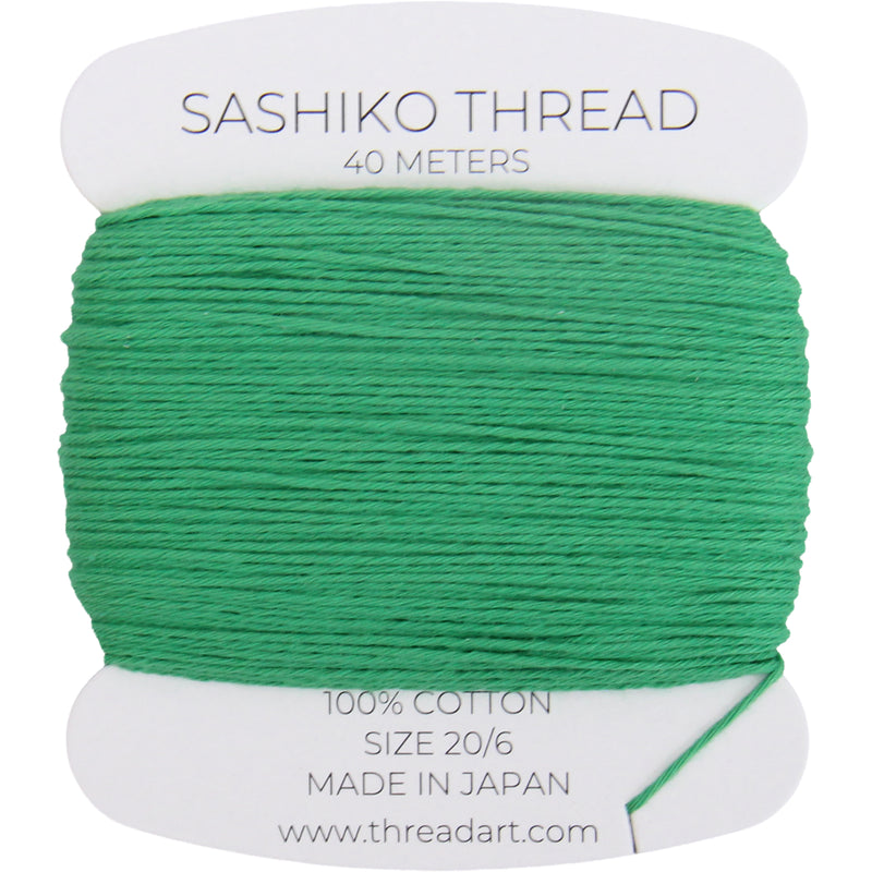 ThreadArt Sashiko Thread, 100% Cotton, Medium Size 20/6, Green K6