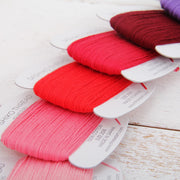 Visible Mending Sashiko Thread Set, 4 Colors: Black, Grey, Denim Blue, Maroon - 100% Cotton, Size 20/6 - Threadart.com