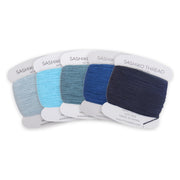 Shades of Blue Sashiko Thread Set, 5 Colors - 100% Cotton, Size 20/6 - Threadart.com