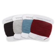 Visible Mending Sashiko Thread Set, 4 Colors: Black, Grey, Denim Blue, Maroon - 100% Cotton, Size 20/6 - Threadart.com