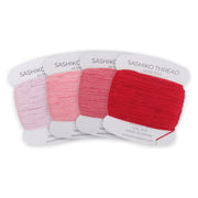 Shades of Pink Sashiko Thread Set, 4 Colors - 100% Cotton, Size 20/6 - Threadart.com
