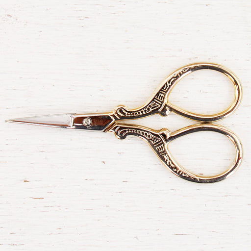 Retro Sewing and Embroidery Scissors Light Gold Handle - Threadart.com