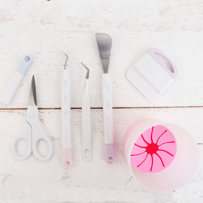 7 Piece Pink Craft Vinyl Tool & Accessories Kit for Cricut and Silhouette Machines - Threadart.com