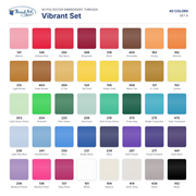 40 Colors Polyester Embroidery Thread Set - 1000M Cones Set A - Threadart.com