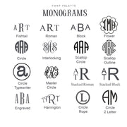 Personalized Round Seersucker Cosmetic Pouch 6" With Embroidered Monogram - Threadart.com