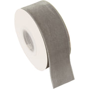 Silver Velvet Ribbon - 1 1/2" Wide Roll - 5 Yards - Threadart.com