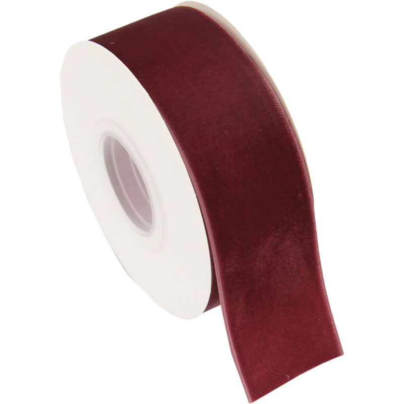 Burgundy Velvet Ribbon - 1 1/2" Wide Roll - 5 Yards - Threadart.com