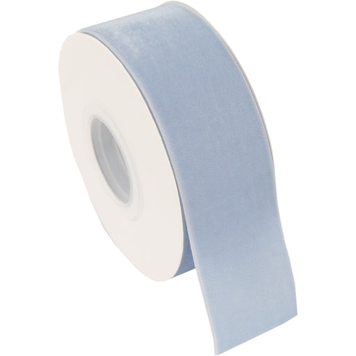 Light Blue Velvet Ribbon - 1 1/2" Wide Roll - 5 Yards - Threadart.com
