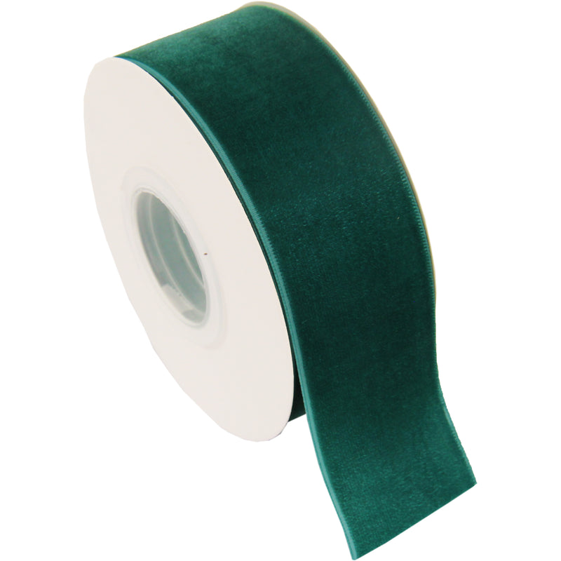 Hunter Green Velvet Ribbon - 1 1/2" Wide Roll - 5 Yards - Threadart.com