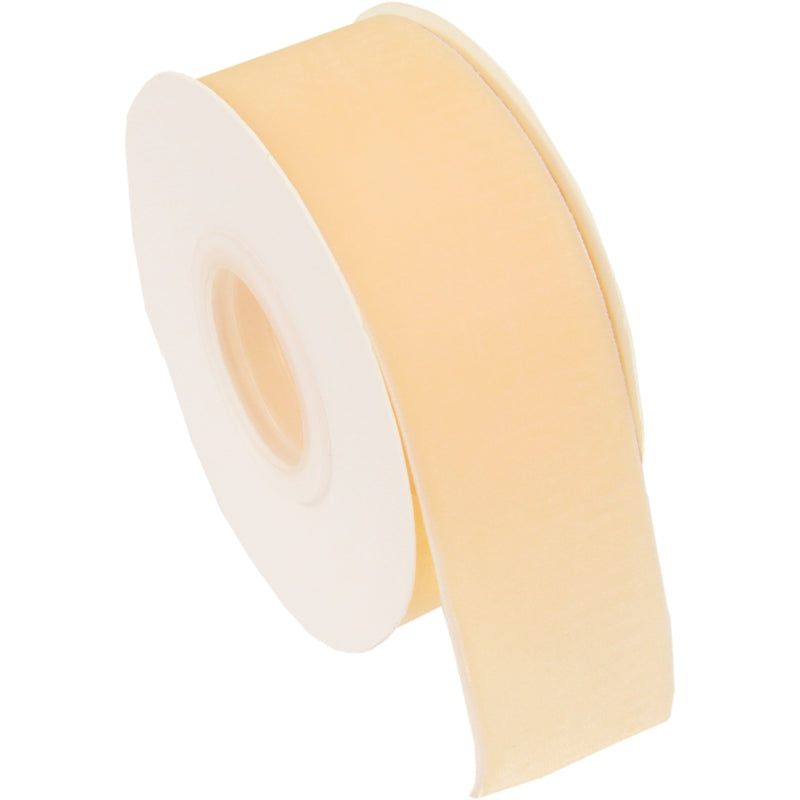 Ivory Velvet Ribbon - 1 1/2" Wide Roll - 5 Yards - Threadart.com