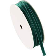 Hunter Green Velvet Ribbon - Thin 1/4" Wide Roll - 5 Yard Roll - Threadart.com