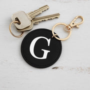 Personalized Initial Key Chain Bag Pendant - Pink, Ivory, or Black Circle For Travel, Bridesmaid Gift, Party Favor and More - Threadart.com