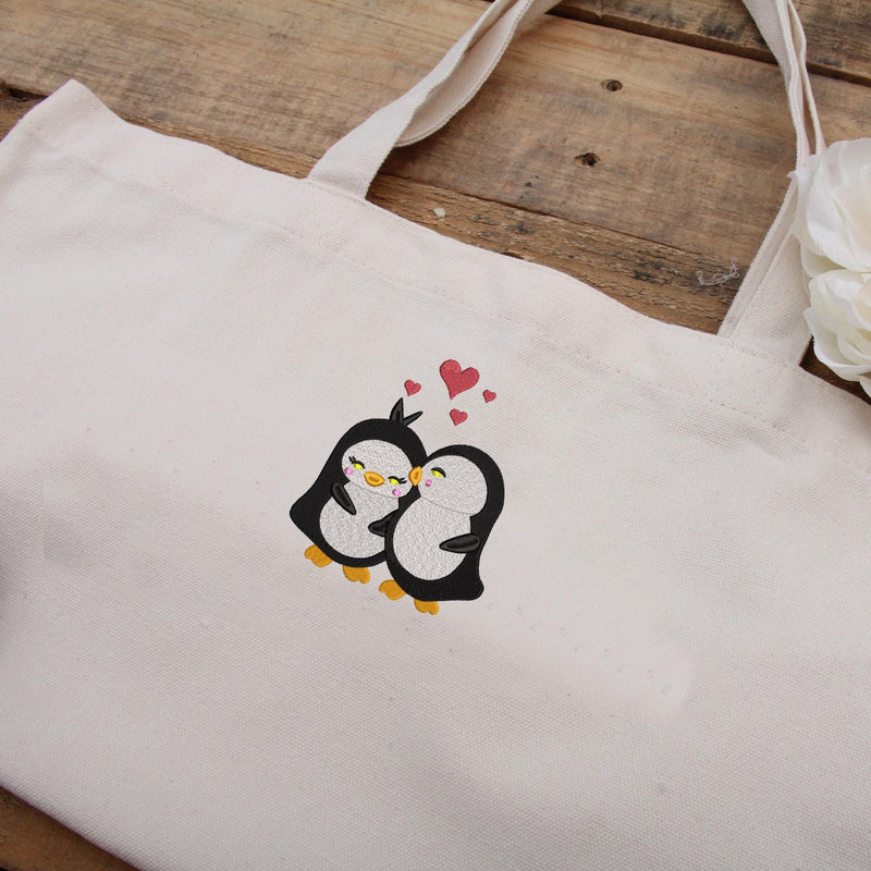 Valentine Penguins in Love Machine Embroidery Design Instant Download - 3 Sizes - 8 Formats - ThreadArt - Threadart.com