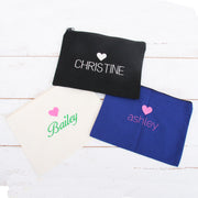 Blank Large Canvas  Pouch With Zipper - Navy- For Pencils, Makeup, Crafts and More - Threadart.com