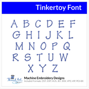 Tinkertoy Font Machine Embroidery Design Set - Alphabet Letters BX Font - Download 9 Formats and 5 Sizes - Threadart.com
