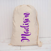 Personalized Canvas Laundry Bag -Custom Name - Two Sizes - Threadart.com